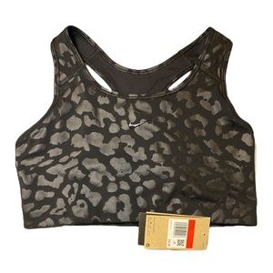 Subtle black leopard print basic NIKE bra